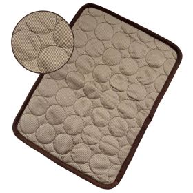 Pet Dog Cat Ice Silk Cold Nest Pad For Cooling In Summer (Option: Brown-63x50cm)